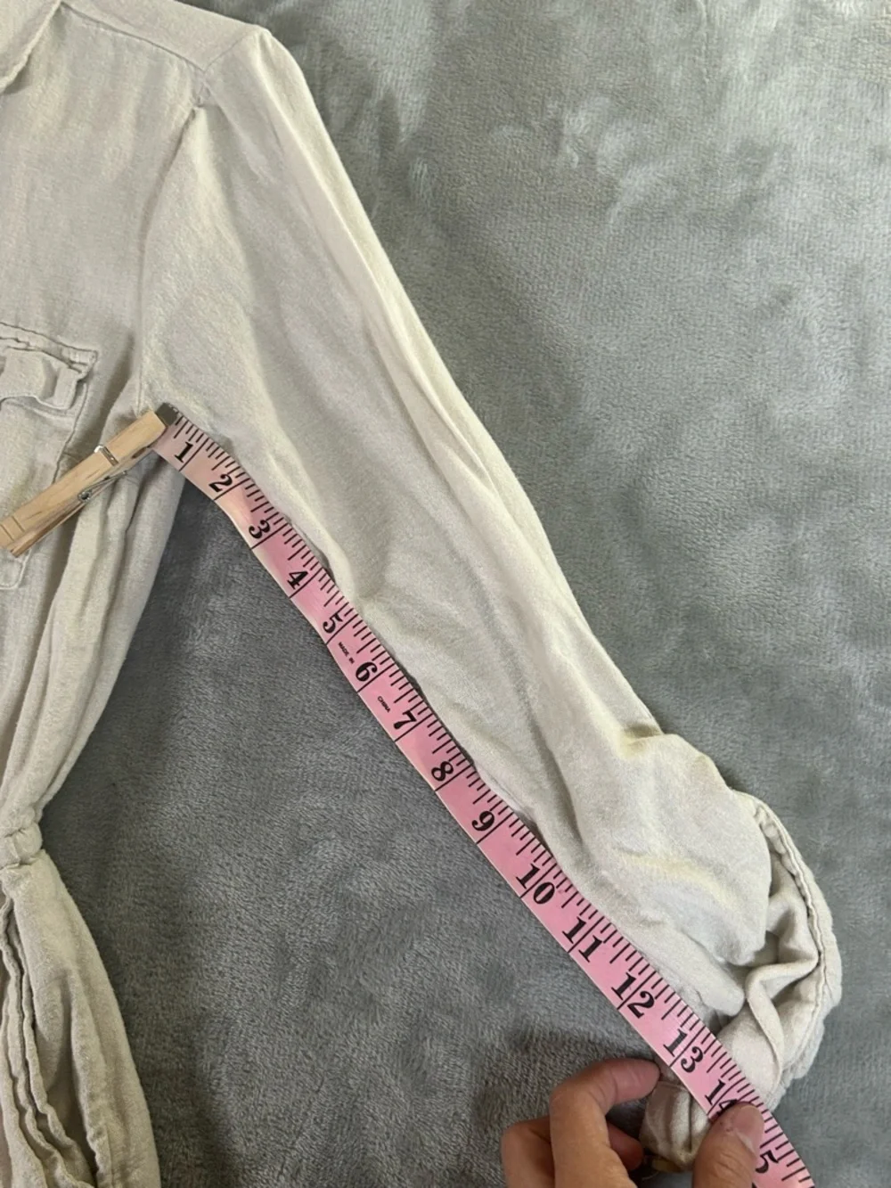 Abercrombie & Fitch Light Beige Linen-Cotton jumpsuit with Natural Texture - Picture 9 of 11